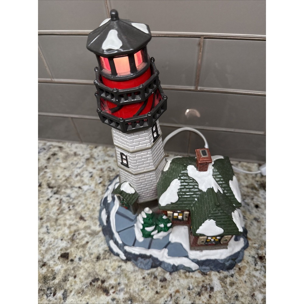 Dept 56 Snow Village 1995 Lighted Christmas Cove Lighthouse Building Vintage - Picture 11 of 14